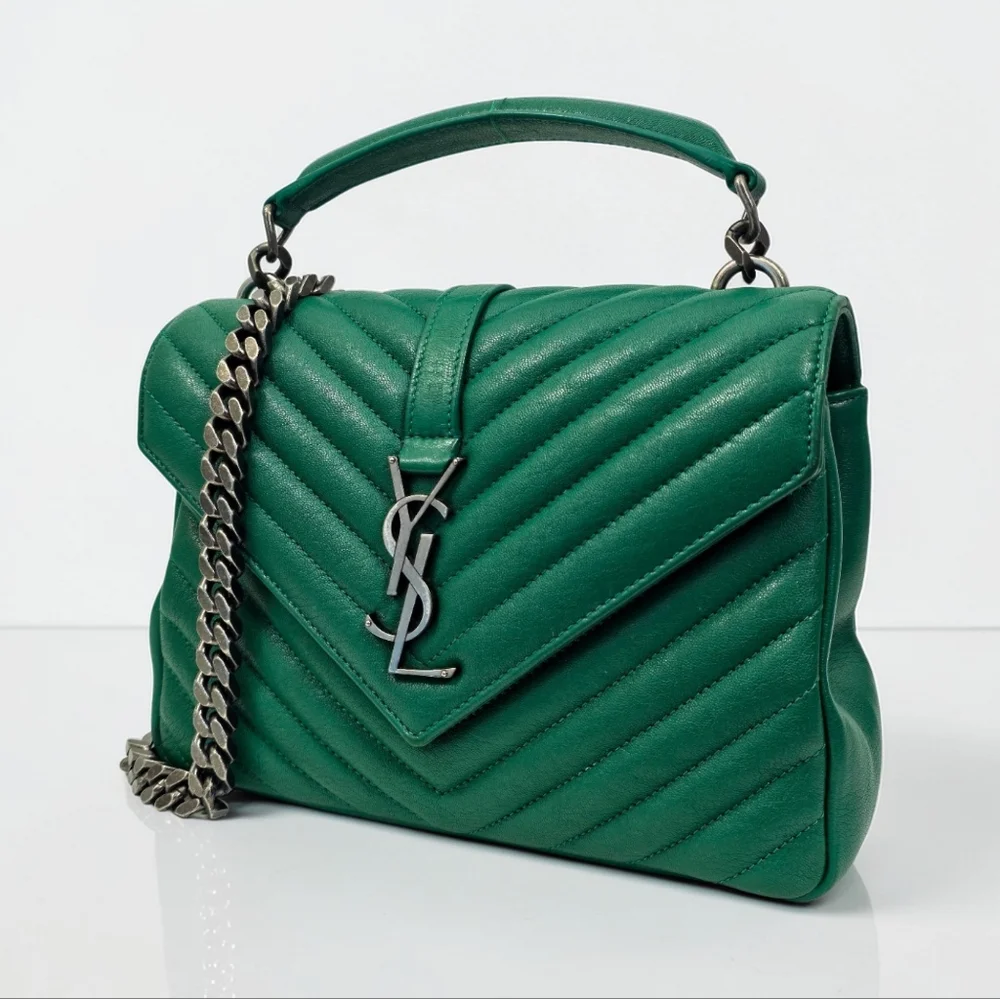 ✨️Authentic Saint Laurent College Medium In Quilted Leather - Picture 9 of 16